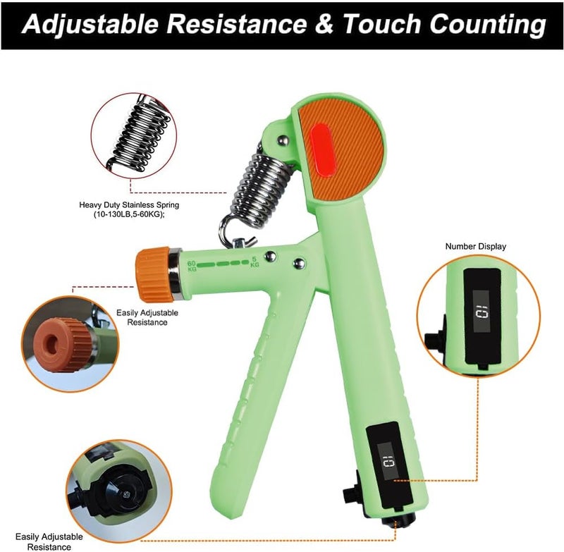 2PCS Adjustable Resistance Hand Grip Strengthener Trainer Kit for Strong Wrists - Image 3