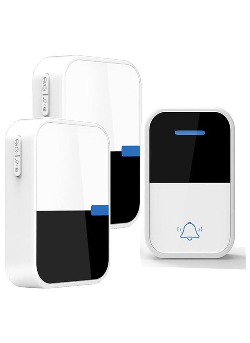 Y&D Self Powered Wireless Doorbell, No Battery Required Door Chime Kit with Weatherproof Transmitter and Receiver 500 fts Control Range 3 Volume 38 Melodies (1 Push Botton + 2 Chimes)  - Image 1