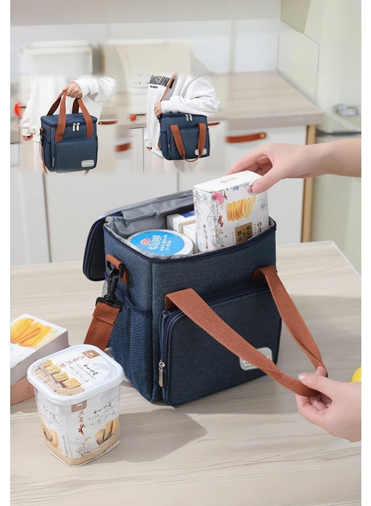 0TO1 TECH Lunch Bag, Reusable Suitable for Office Work Off-Campus Etc Lining Cotton Black 24x21x14 cm - Image 3