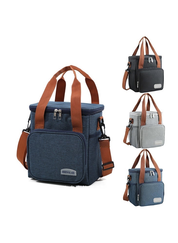 0TO1 TECH Lunch Bag, Reusable Suitable for Office Work Off-Campus Etc Lining Cotton Black 24x21x14 cm - Image 1