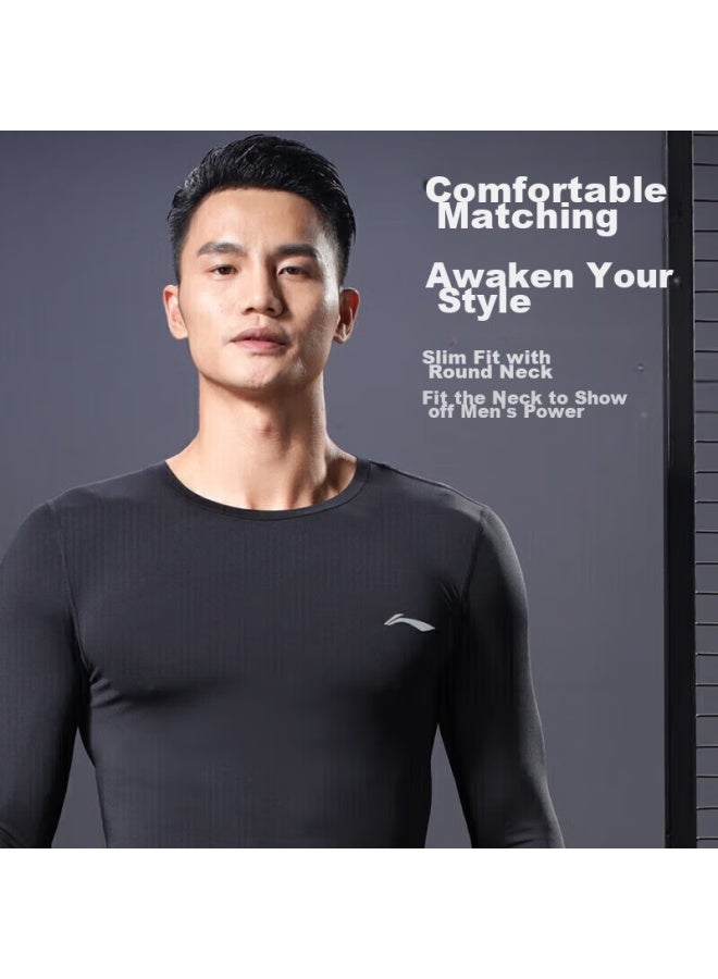 Li-Ning Li-ning Quick-dry Shirt For Men, Spring And Summer Tight-fitting Running Sports Compression Shirt, Fitness Training Wear, Yoga Wear, Long-sleeve Top, Size S - Image 4