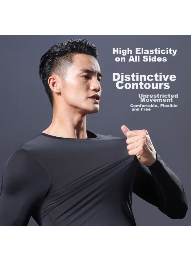 Li-Ning Li-ning Quick-dry Shirt For Men, Spring And Summer Tight-fitting Running Sports Compression Shirt, Fitness Training Wear, Yoga Wear, Long-sleeve Top, Size S - Image 5