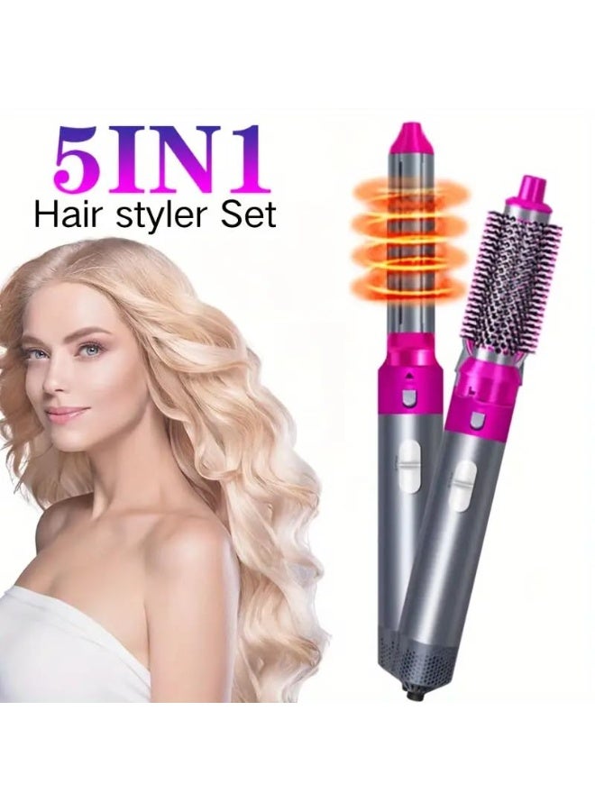 ACLIX 5-in-1 Hair Dryer and Volumizer Rotating Styling Tool Set – Multifunctional Hot Air Brush with Interchangeable Attachments for Drying, Curling, Straightening & Styling – Grey (28 x 22 x 5 cm) - Image 3
