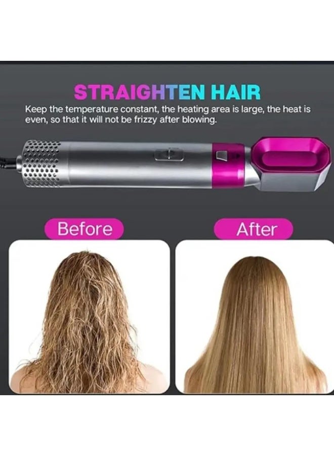 ACLIX 5-in-1 Hair Dryer and Volumizer Rotating Styling Tool Set – Multifunctional Hot Air Brush with Interchangeable Attachments for Drying, Curling, Straightening & Styling – Grey (28 x 22 x 5 cm) - Image 4