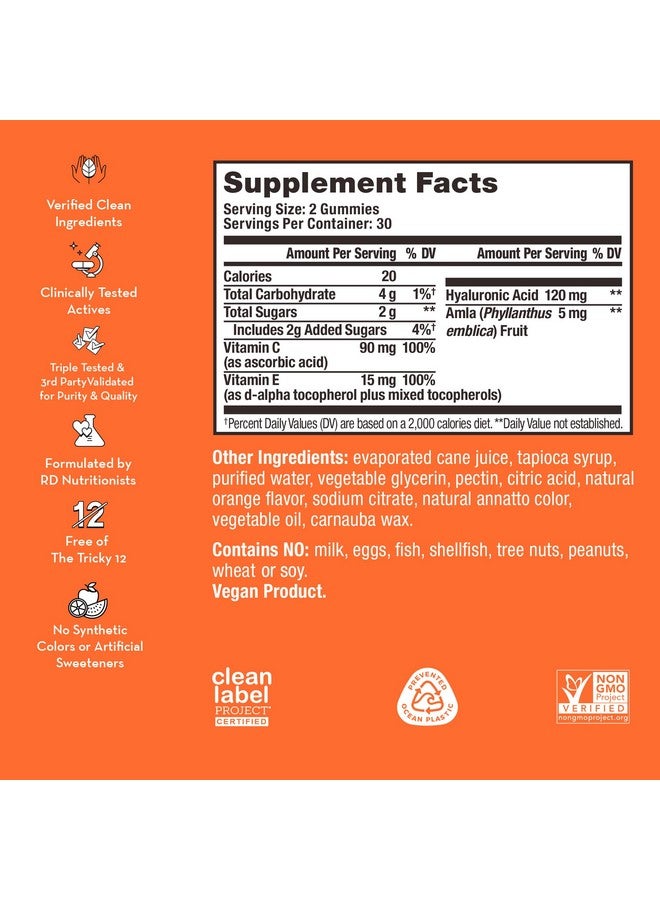 HUM Hyaluronic Glow- Hydrating Skin Supplements for Supporting Collagen Production - Antioxidant-Rich Vitamin C & E for Radiant Glowing Skin - (60-Count) - Image 2