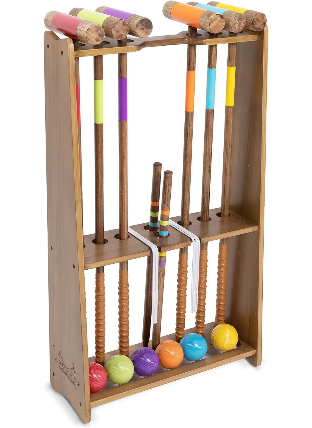 GoSports GoSports Premium Wood Stained Six Player Croquet Set with Handcrafted Wooden Stand Medium  - Image 1
