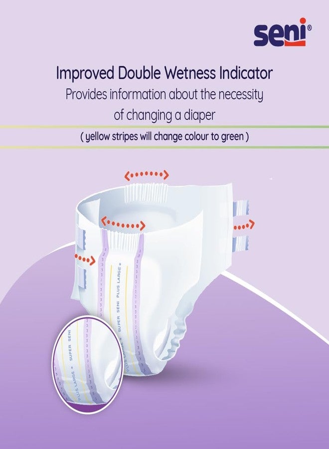SENI Super Seni Plus breathable tape style adult diapers | double wetness indicator | premium fasteners | latex free | ultra absorbent | odour stop | dermatologically tested | side leakage protection |size large | waist size 39" - 59" (100 cm - 150 cm) | Pack of 2 | 10 Pcs - Image 3
