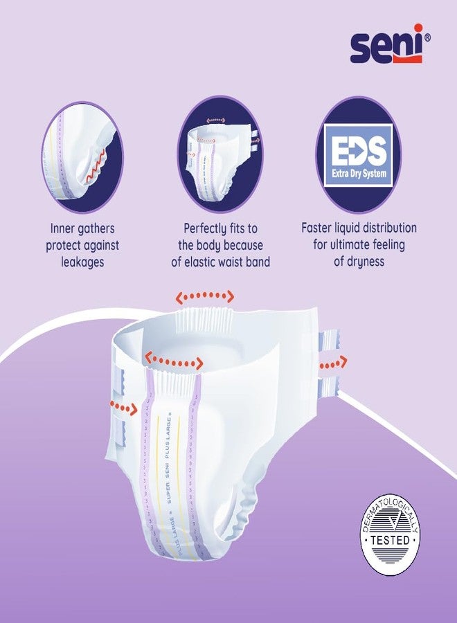 SENI Super Seni Plus breathable tape style adult diapers | double wetness indicator | premium fasteners | latex free | ultra absorbent | odour stop | dermatologically tested | side leakage protection |size large | waist size 39" - 59" (100 cm - 150 cm) | Pack of 2 | 10 Pcs - Image 5
