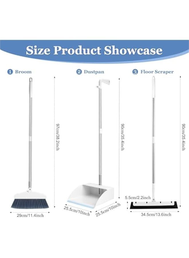 TRASSLE Broom and Dustpan Set, Long Handle Dustpan and Brush Sets with 180 Degree Rotating Broom, Foldable Standing Broom And Dustpan Set, for Kitchen Home Office Lobby Sweeping  - Image 2