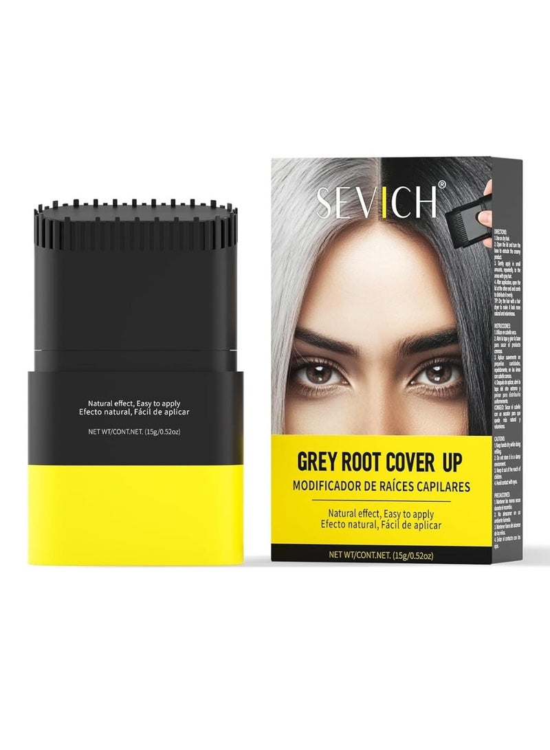 Sevich Grey Root Cover Up Med Brown Instant Hair Root Touch-Up Stick Dual Sided Ergonomic Comb Design For Natural Gray Coverage Long Lasting Moisturizing Formula With Plant Extracts 15g - Image 1
