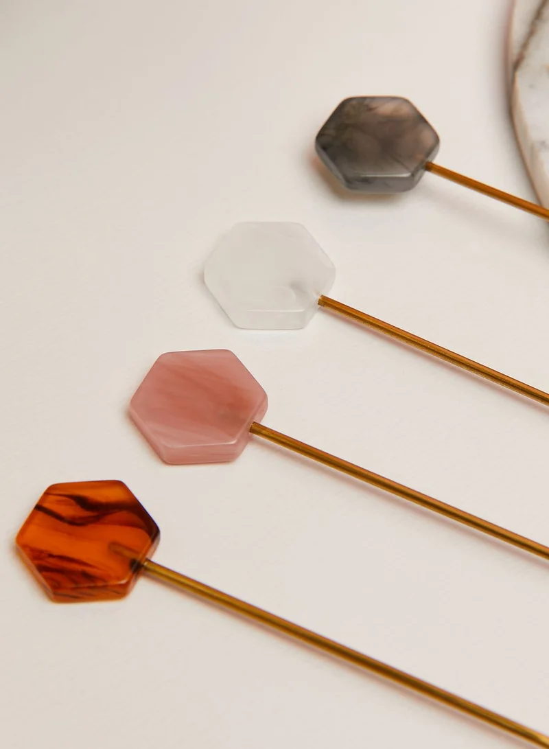 AURORA Set Of 4 Geometric Dessert Spoons