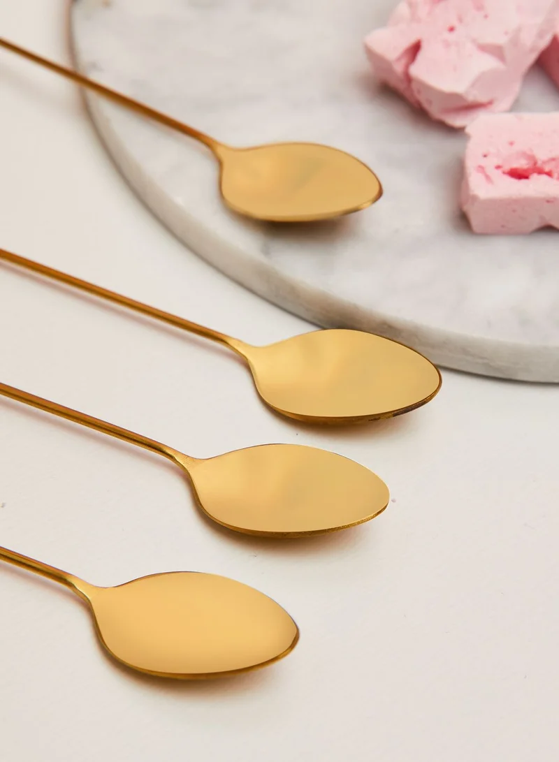 AURORA Set Of 4 Geometric Dessert Spoons