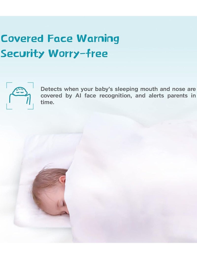 Advanced Smart Baby Monitor Cry Face Cover up, Danger Zone Detection with App to Phone Wall Mount Camera Call HD Night Remote Video