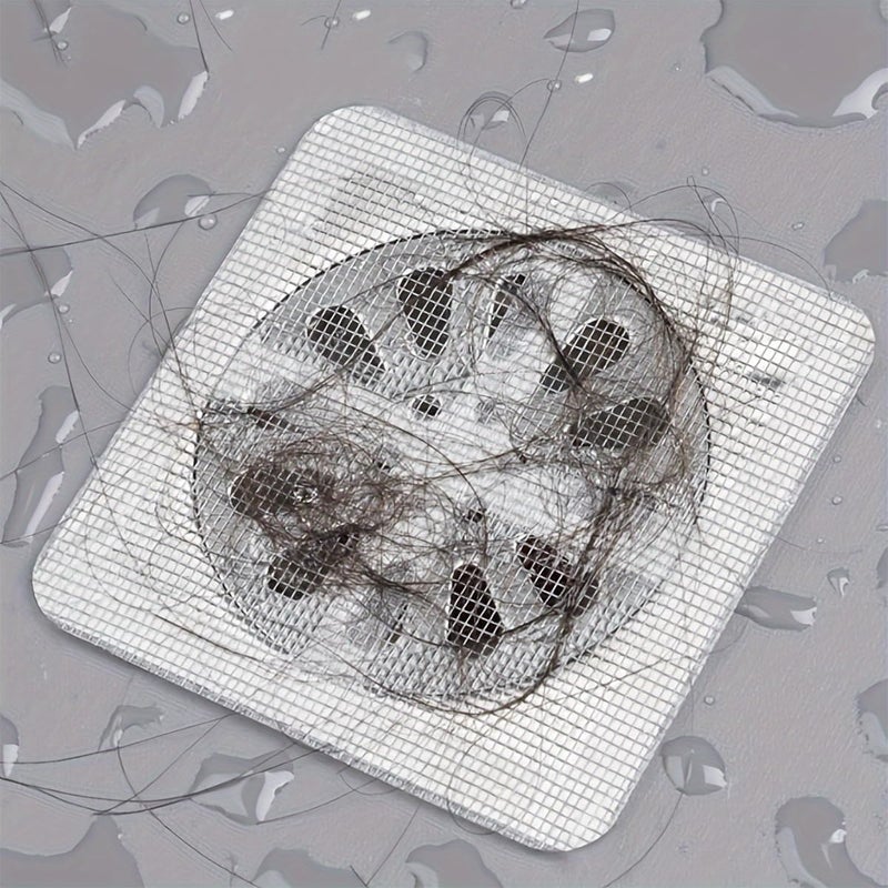 Vaigzo Vaigzo Shower Drain Hair Catcher Drain Hair Catcher Waterproof Mesh Stickers for Bathroom Accessories Apartment Essentials for Bathtub Kitchen Sink 4 X 4 Pack of 10  - Image 4