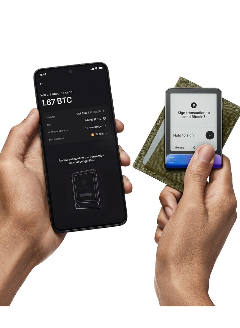 Ledger Flex Hardware Wallet | 2.84" TouchScreen + Recovery Key, Bitcoin Security, World's Safest Crypto Wallet, Bluetooth Connection, USB-C Charging, 5000+ Coins & NFT, for iOS & Android - Neptune Blue  - Image 4