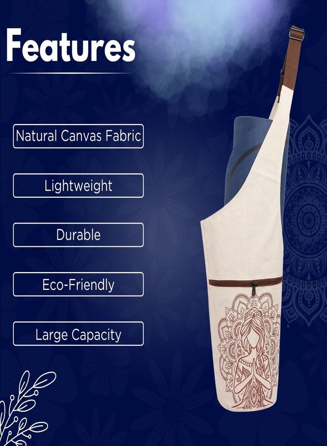 PANFIKH Yoga Wheel Carrying Case with Yoga Mat Cover Bag I Yoga Porps Accessories Bag I Natural Cotton Cover for Yoga Mat, Yoga Blocks and Yoga Wheel (Combo Pack) - Image 4