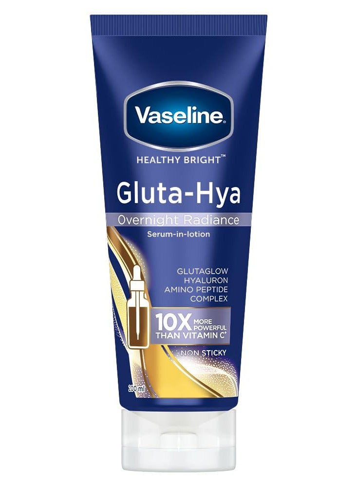 فازلين لوشن جلوتا هيا للتألق الليلي | للوجه والجسم | بشرة مشرقة وممتلئة | مرطب الجلوتاثيون والببتيد الأميني 200 مل - Image 1