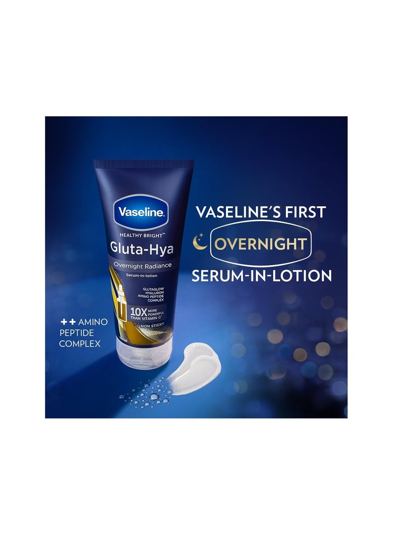 فازلين لوشن جلوتا هيا للتألق الليلي | للوجه والجسم | بشرة مشرقة وممتلئة | مرطب الجلوتاثيون والببتيد الأميني 200 مل - Image 2