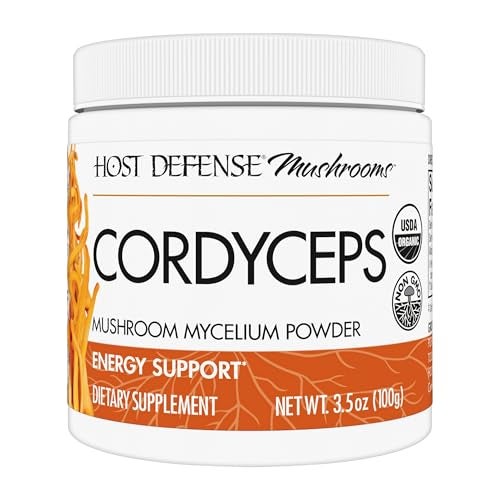 Host Defense Cordyceps Powder - Immune & Energy Support Supplement - Kidney Health Supplement with Cordyceps Mushrooms - Fitness Support Supplement to Aid Oxygen Uptake - 3.5 oz (66 Servings)* - Image 1