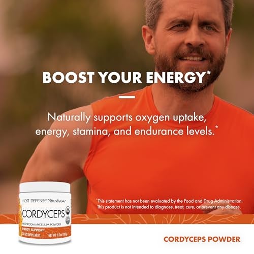 Host Defense Cordyceps Powder - Immune & Energy Support Supplement - Kidney Health Supplement with Cordyceps Mushrooms - Fitness Support Supplement to Aid Oxygen Uptake - 3.5 oz (66 Servings)* - Image 5