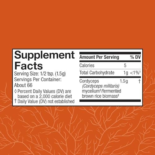 Host Defense Cordyceps Powder - Immune & Energy Support Supplement - Kidney Health Supplement with Cordyceps Mushrooms - Fitness Support Supplement to Aid Oxygen Uptake - 3.5 oz (66 Servings)* - Image 2