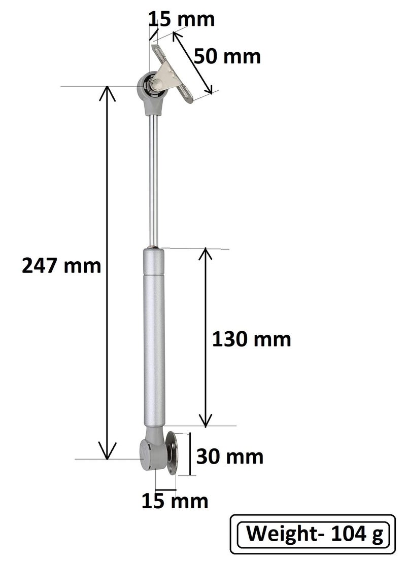 Met Craft Steel 10 Inch Hydraulics Gas Spring Stay Strut Pneumatic Lift Support Cabinet Hinges for 15 KG Load (Silver, 15 KG) - Pack of 2 pcs - Image 5