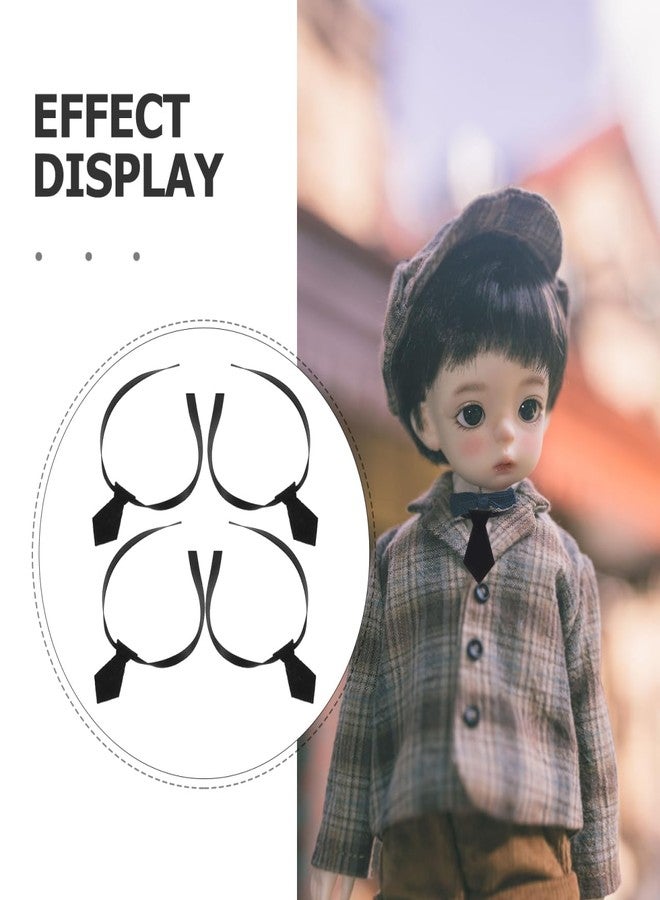 TOYANDONA 4pcs Miniature Neckties Soft Black Tiny Doll Ties for Dolls Crafting Projects and Garden Decoration Accessories - Image 4