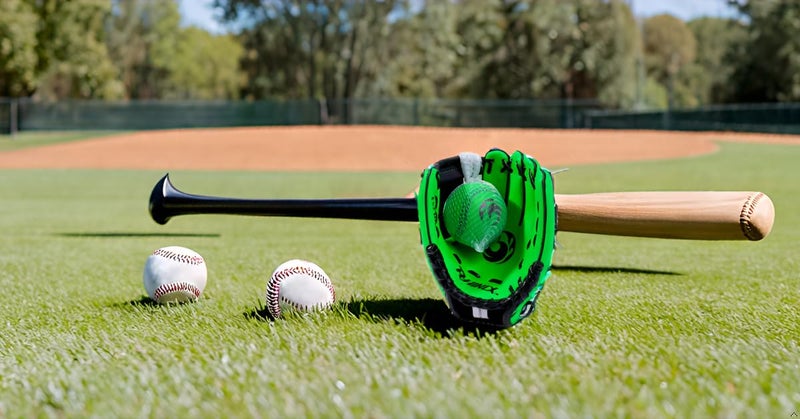 PHINIX 10" Baseball Glove Tee Ball Mitts and Soft Rubber Ball for Kids Beginner Play Training Right Hand Throw Green - Image 5