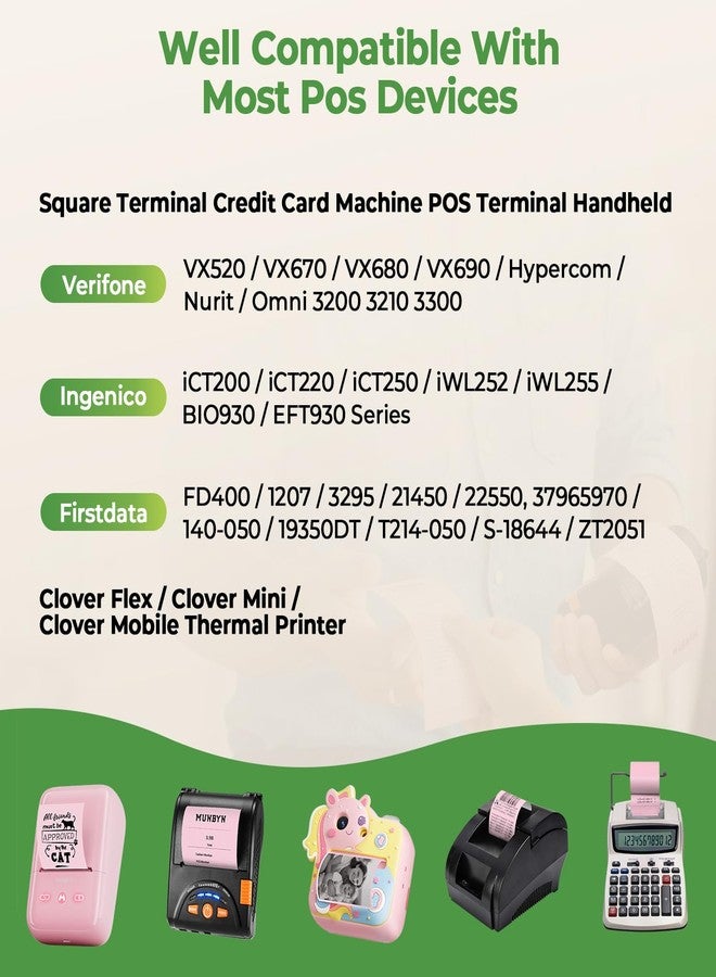 MUNBYN ورق حراري وردي من مونبين، مقاس 2 1/4 بوصة × 50 قدمًا، ورق طباعة بديل لكاميرات الأطفال، ورق إيصالات (10 لفات)، ورق إيصالات حراري خالٍ من مادة BPA، يناسب طابعات نقاط البيع الحرارية الصغيرة مقاس 58 مم، وأجهزة بطاقات الائتمان ذات الطرفية المربعة. - Image 4