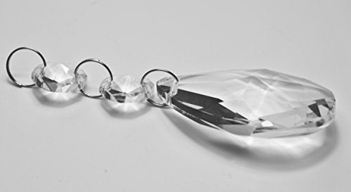 All In One Clear Crystal Chandelier Teardrop Prisms Pendant Hanging Garland Bead Chandelier Curtain with Large Tear Drop Bead for DIY Craft Wedding Party Events Decoration (Tear 38mm-20pcs) - Image 3