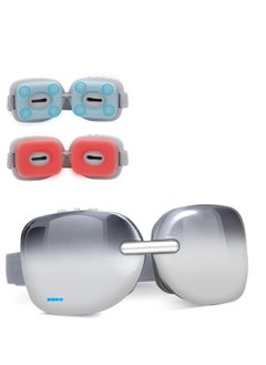 Eye Massager,Heated Eye Mask Massager with Vision Window and Vibrate , Relax and Reduce Eye Strain Dark Circles Eye Bags Dry Eye， Improve Sleep