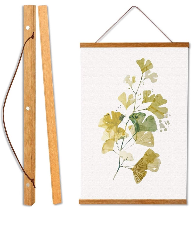 SNOOGG Magnetic Pack of 2 Poster Hanger 18” - INCH Poster Wall Hanging Frame with Strong Magnets, Poster Hanger Frame with Complete Poster Hanging Kit fits 12X18, 14X18, 18X18, 18X20, 18X24- Teak Wood - Image 1
