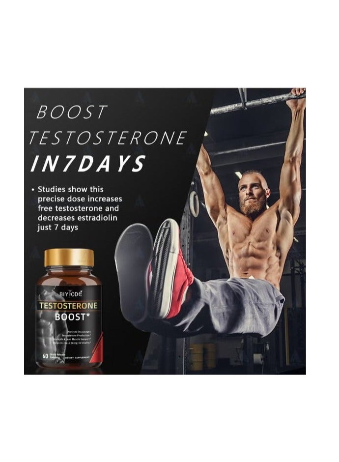 BIYODE Boost Testosterone Booster And Energy Supplement For Men, Boost Energy, Increase Stamina, Enhance Vitality And Performance 60 Capsules  - Image 3