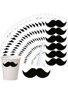 Top label 234 Pcs Mustache Stickers Happy Father'S Day Stickers Halloween Mustache Labels For Party Supplies 3.35 X 1.15 Inch Little Accent Decoration Stickersfree A White Chalk  - Image 1