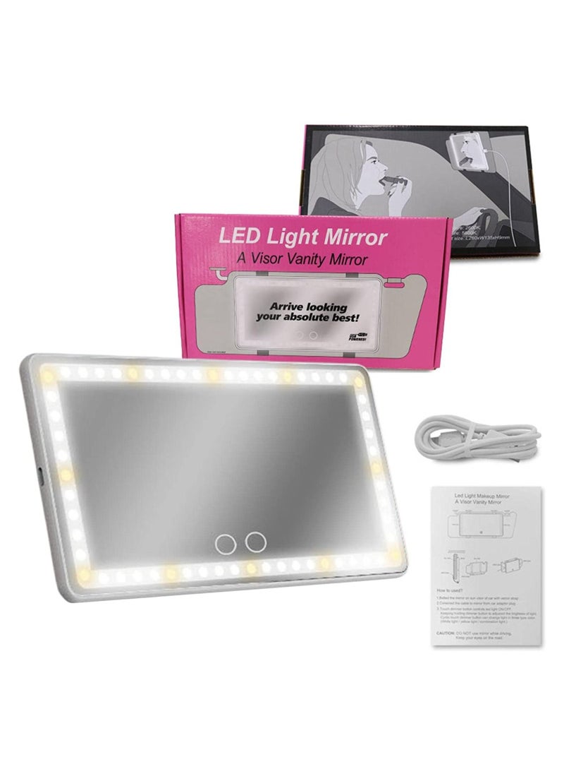 Generic - Car Sun Visor Mirror with LED-Rechargeable Touch Screen LED - Image 1