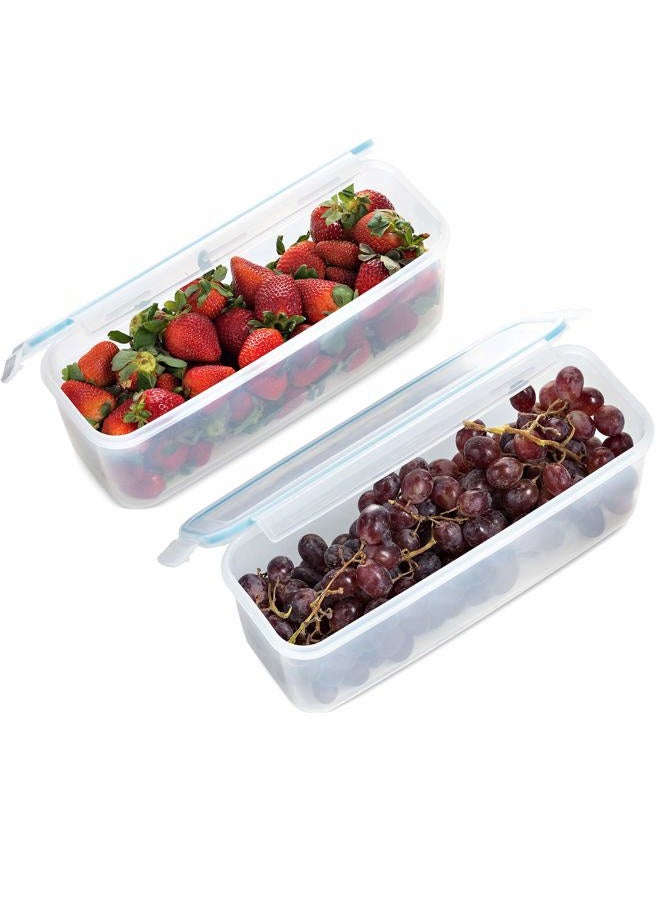 komax Biokips Fridge Storage Containers with Dripping Tray (118 oz) | 2-Pack Vegetable and Fruit Storage Containers for Refrigerator | Fridge Containers with Airtight Lids for Meat, Cheese and Fish - Image 5