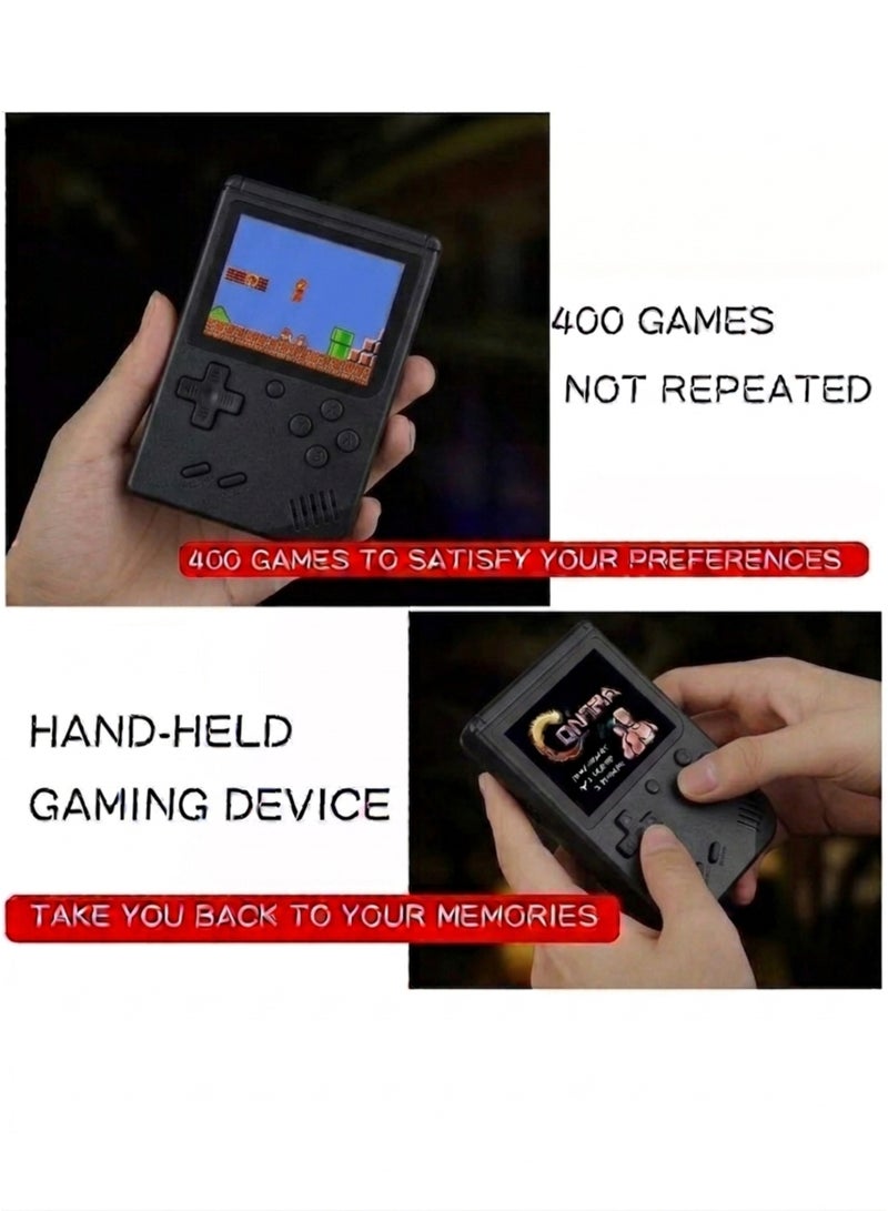SUP Handheld Game Console with 400 Classic Retro Games, 3-Inch Color Screen, Rechargeable Battery, Portable Mini Gaming Device for Kids & Adults | Black - Image 2