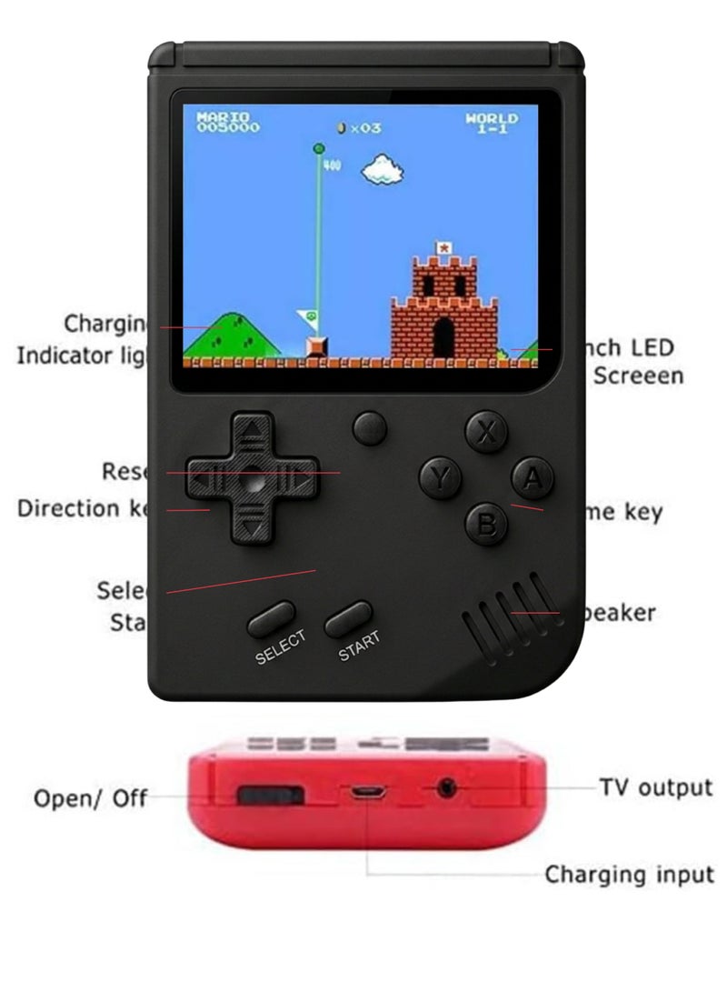 SUP Handheld Game Console with 400 Classic Retro Games, 3-Inch Color Screen, Rechargeable Battery, Portable Mini Gaming Device for Kids & Adults | Black - Image 4