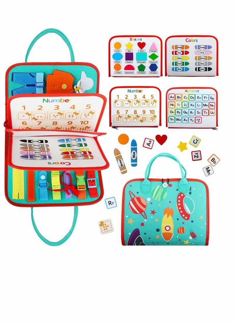 SYOSI - Busy Board Montessori Toys for Toddler, Sensory Board for Learning Fine Motor Skills, Autism Preschool Activities Board Educational Travel Toys for Boys Girls - Image 1