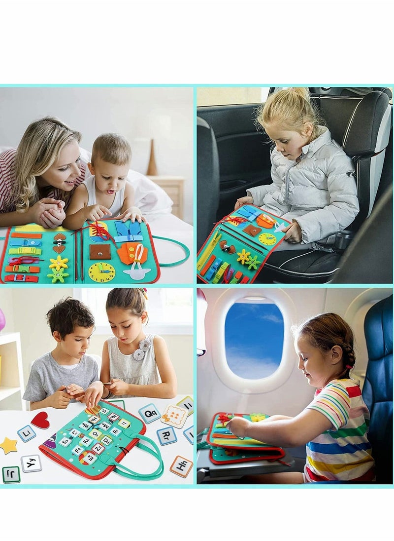 SYOSI - Busy Board Montessori Toys for Toddler, Sensory Board for Learning Fine Motor Skills, Autism Preschool Activities Board Educational Travel Toys for Boys Girls - Image 1