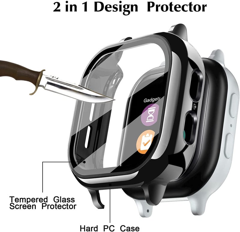 Snyeest [3-Pack] Snyeest Case Compatible for Gizmo Watch 2 Screen Protector for Kids, Tempered Glass case Only Compatible for Verizon Gizmo Watch 2(Black+Clear+Yellow) - Image 4