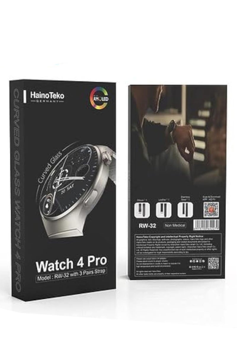 Haino Teko Germany Smart Watch 4 pro RW-32 with AMOLED Curved Glass Screen - Image 1