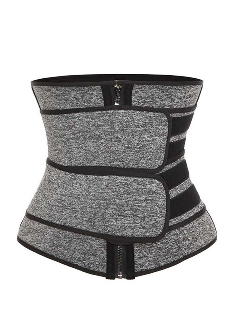 Waist trainer sports postpartum body shaping double belt zipper abdominal girdle - Image 1