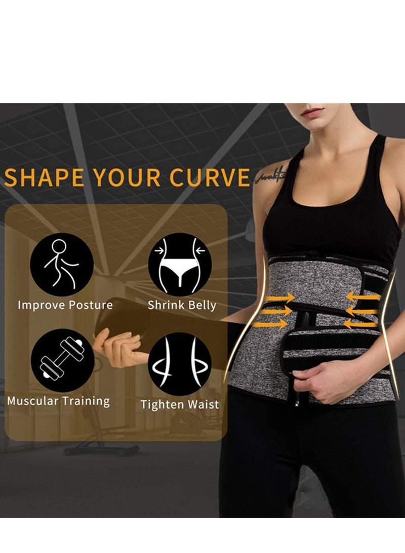 Waist trainer sports postpartum body shaping double belt zipper abdominal girdle - Image 3
