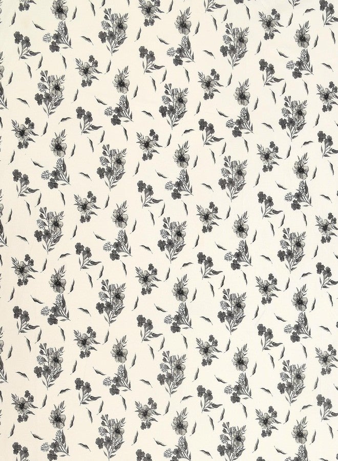 Bella Casa Double Bedsheet Set Cotton King Size With 2 Pillow Covers Floral Design Grey Colour - Stella Collection, 180 tc - Image 5
