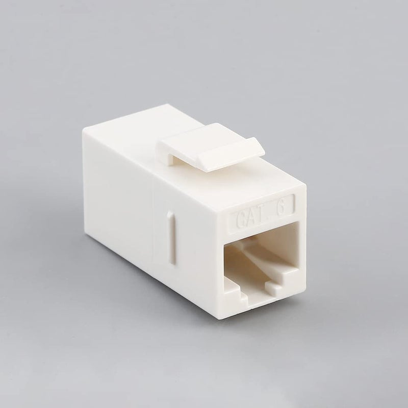 MAKINGTEC RJ45 CAT6 Keystone Coupler, 20 Pack Female to Female Plug-In Coupler, UTP CAT6 Keystone In-Line Coupler, White - Image 2
