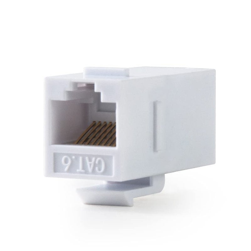 MAKINGTEC RJ45 CAT6 Keystone Coupler, 20 Pack Female to Female Plug-In Coupler, UTP CAT6 Keystone In-Line Coupler, White - Image 4