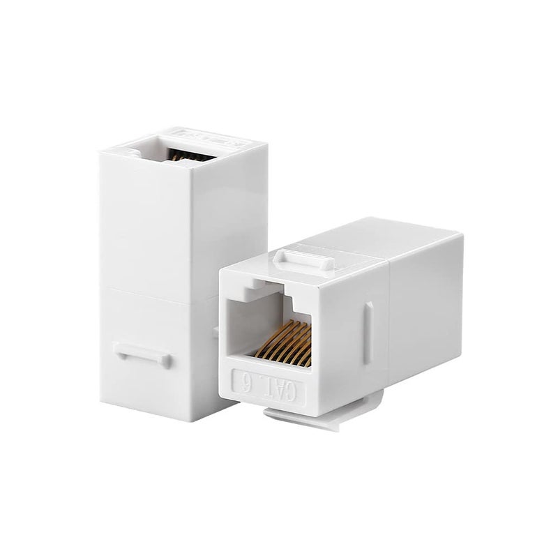 MAKINGTEC RJ45 CAT6 Keystone Coupler, 20 Pack Female to Female Plug-In Coupler, UTP CAT6 Keystone In-Line Coupler, White - Image 3