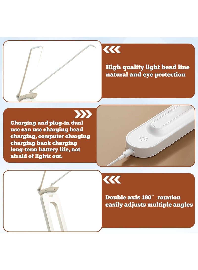 LED Cordless Desk Lamp, Foldable Desk Lamp with 3 Eye Adjustment Levels, USB Rechargeable Reading Lamp and Digital Lamp - Image 5