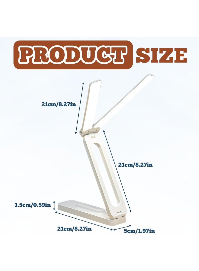 LED Cordless Desk Lamp, Foldable Desk Lamp with 3 Eye Adjustment Levels, USB Rechargeable Reading Lamp and Digital Lamp - Image 2